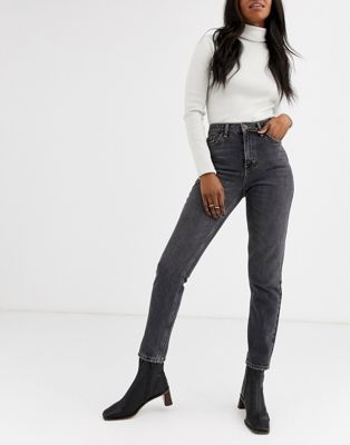 Topshop mom jeans in washed black