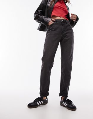 Topshop Mom jeans in washed black - ASOS Price Checker