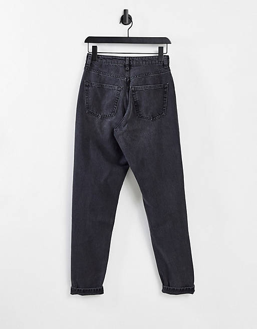  Topshop mom jeans in washed black 