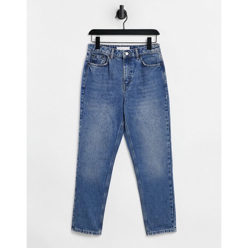 Donna Mom jeans Topshop - Mom jeans lavaggio blu medio