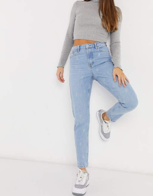 Jeans motivi hot sale con strass