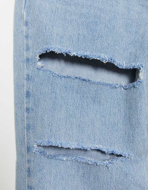 Topshop - Mom jeans met dubbele scheuren in bleekwassing, 3 van 4