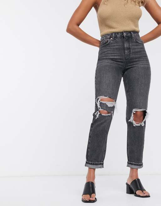 Topshop knee hot sale ripped jeans