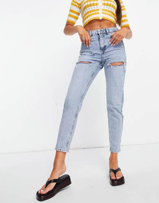 Ripped mom best sale jeans topshop