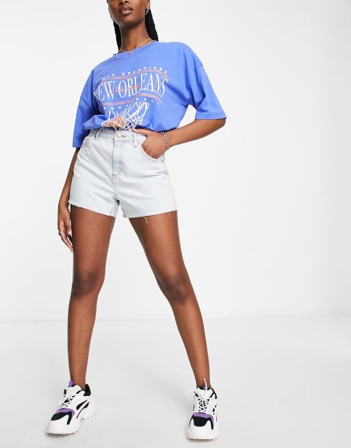 Topshop - Mom shorts di jeans elasticizzati comfort candeggiati, 4 di 4