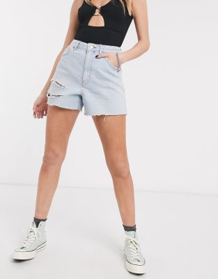 topshop denim mom shorts