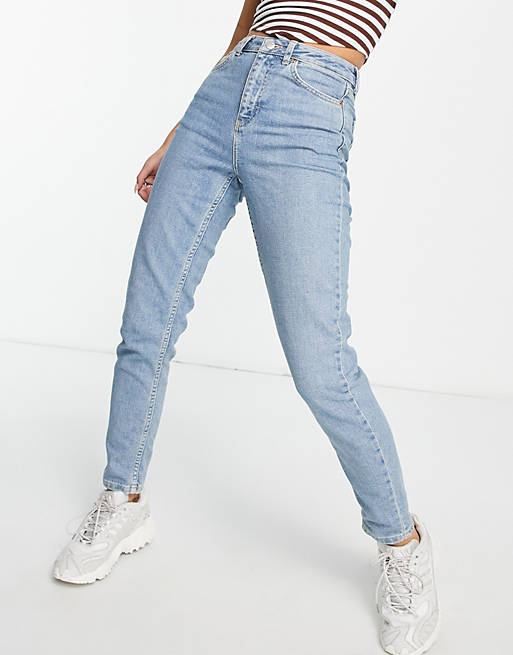 Jeans Topshop Mom tapered jeans in bleach blue 