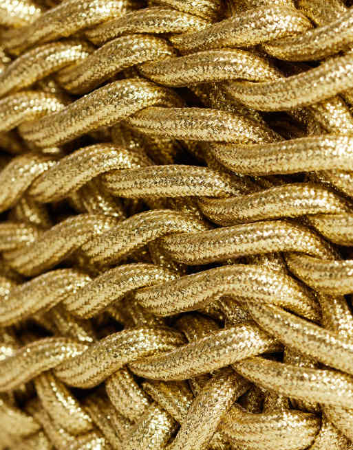 Topshop - Morgan - Kleine geweven handtas in goud, 2 van 4