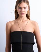 Topshop Morgan stainless steel twisted long chain necklace in gold