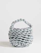 Topshop Morgan weave grab bag in silver