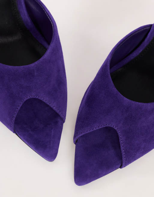Topshop - mule Artemis con tacón banana en morado, 4 de 4
