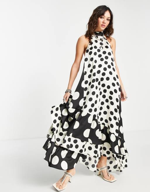 Topshop white dress sales with black spots