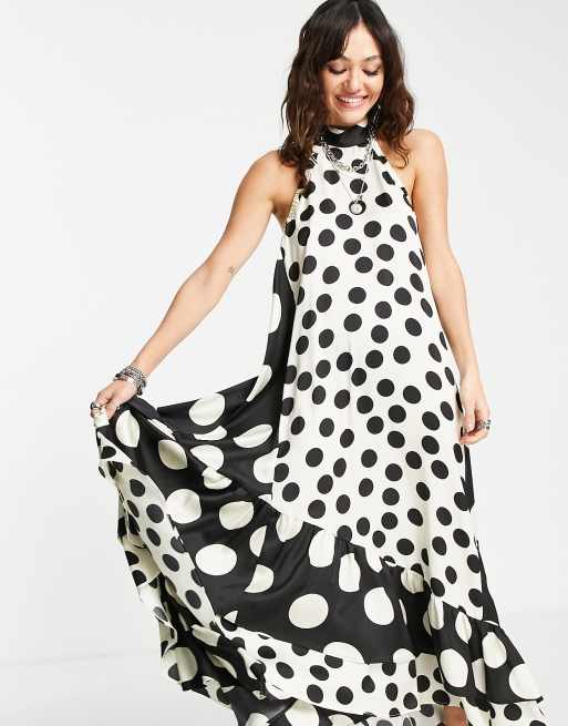 Topshop polka 2025 dot maxi dress