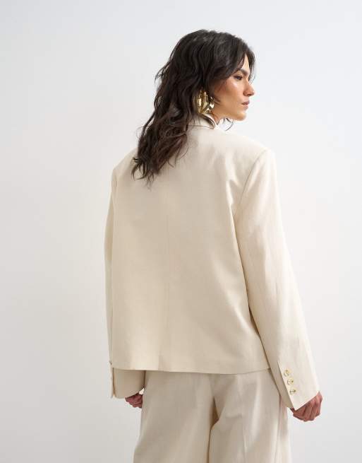 Topshop multipocket blazer in ecru, 2 of 4