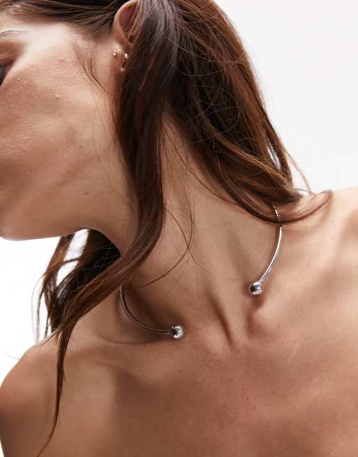 Topshop - Mumbai - Torque choker in zilverkleur