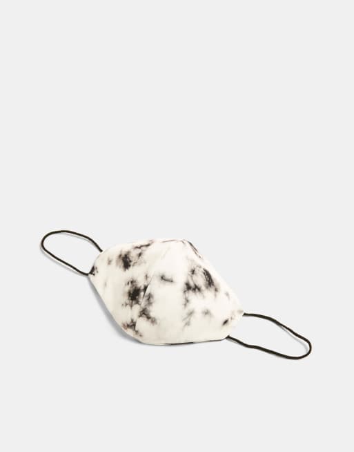 Topshop – Mund-Nasen-Schutz in schwarzweißem Batikmuster, 2 von 3