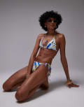 [Topshop] Topshop Mykonos tie side thong bikini bottoms in multi 8 MULTI
