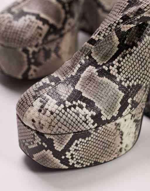 Topshop - Myla - Cuissardes à plateforme - Serpent, 3 de 4
