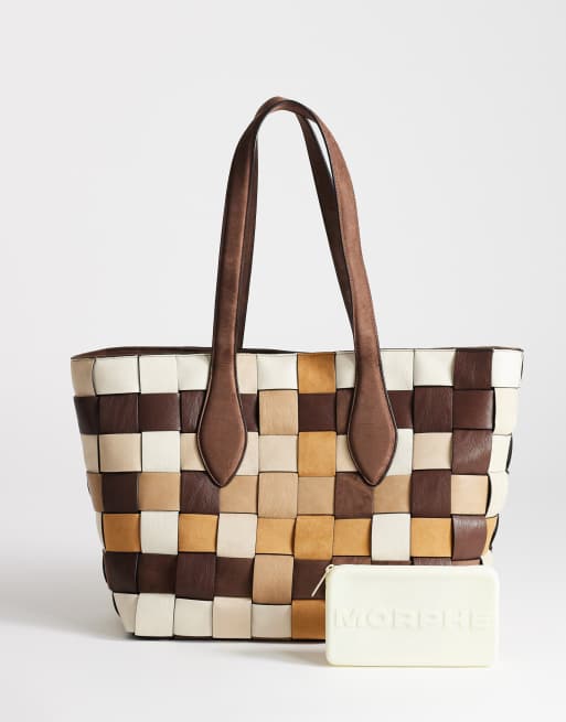 Topshop - Myla - Grand cabas style patchwork - Chocolat, 2 de 4