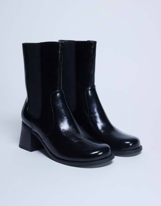 Topshop - Myra - Chelsea boots met blokhak in zwart, 2 van 4