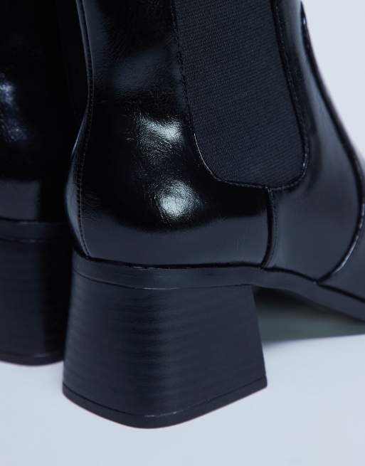 Topshop - Myra - Chelsea boots met blokhak in zwart, 3 van 4