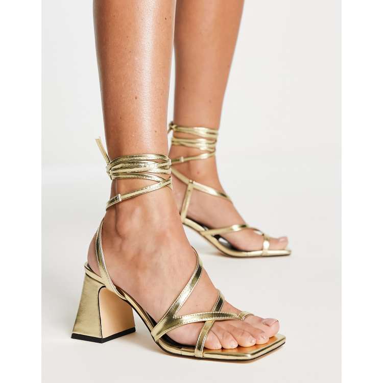 Gold block heels asos sale