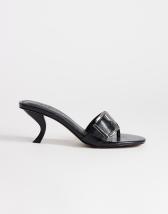 Topshop Nadine mid heeled mule with buckle in black