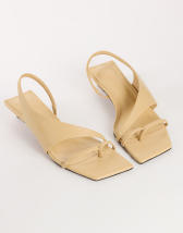 Topshop Nadir asymmetric mid heel sandal in mink