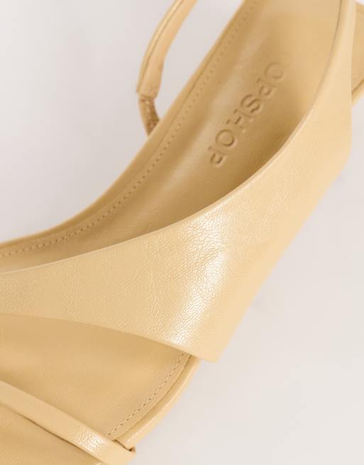 Topshop Nadir asymmetrische Sandale mit mittelhohem Absatz in Mink, 3 von 4