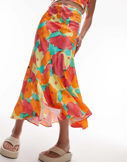 Topshop long deals floral skirt