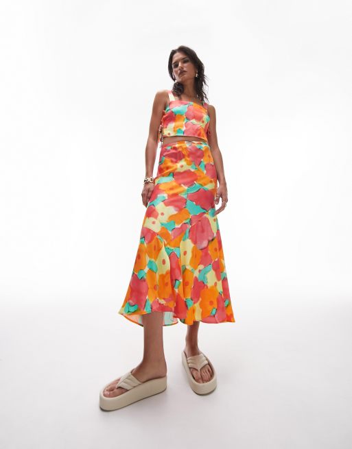 Topshop floral midi skirt sale