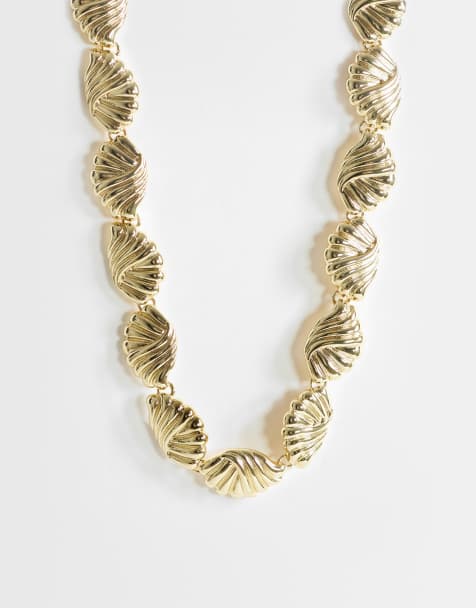 Topshop - Naleigh - Collana dorata con motivo astratto - view 1
