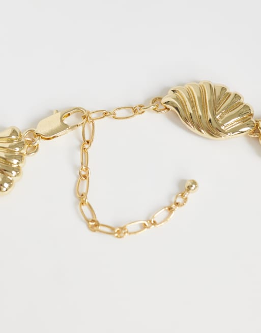 Topshop Naleigh swirl necklace in gold, 3 of 4