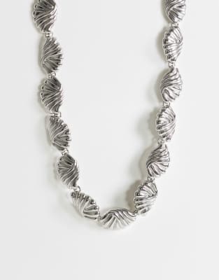 Topshop Naleigh Swirl Necklace In Silver