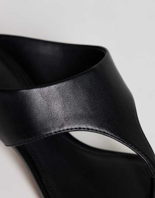 Topshop - Nancy - Sandali con tacco medio e infradito neri, 3 di 4