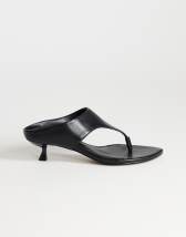 Topshop Nancy toe thong mid heel sandal in black