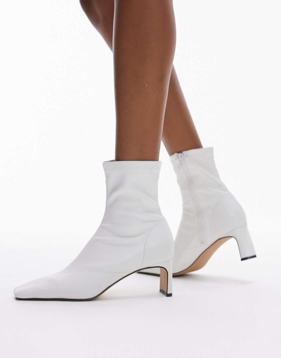 Topshop Naomi Bottines souples talon mi haut avec bout carr