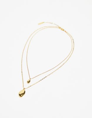 Goud vergulde ketting met regenboog Maansteen en Zirkonia | Sieraden