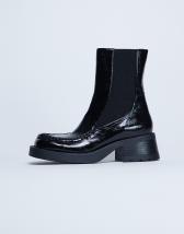 Topshop Narla square toe chelsea boot in black