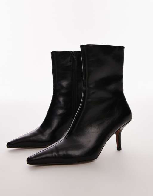 Topshop Natalia high heeled ankle boots in black