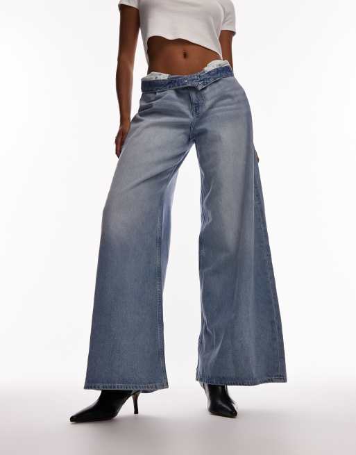 Crop Flare Jeans Capri Pants With Booties Denim Wide Leg Pants