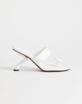 Topshop Natalie toe thong angular heel sandal in white