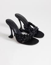 Topshop Natasha embellished mule high heeled sandal in black