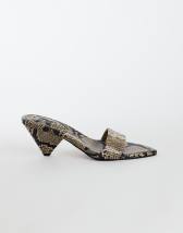 Topshop Nathan cone heel mule in snake print