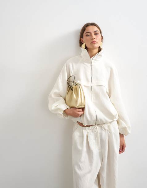 Topshop – Naturvit jacka i modal, del av set - view 1