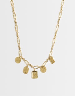 Naya waterproof stainless steel chain necklace with charms in gold