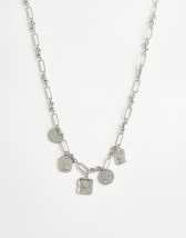 Topshop Naya waterproof stainless steel chain necklace with charms in silver