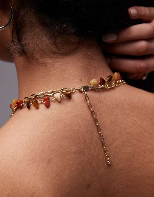 Topshop - Nealy - Collier multi-rangs avec breloque - Doré, 3 de 3