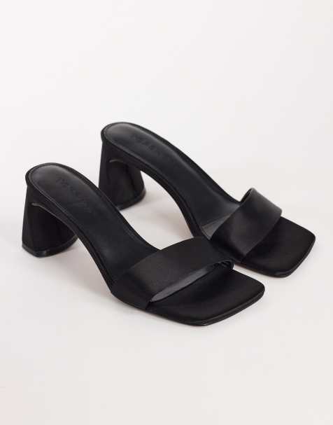 Topshop Nela mule med mellemhøj hæl i sort - view 1