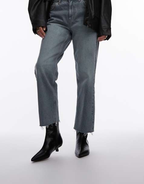 Topshop – Nellie – Spitze Stiefeletten in Schwarz mit mittelhohem Absatz - view 1